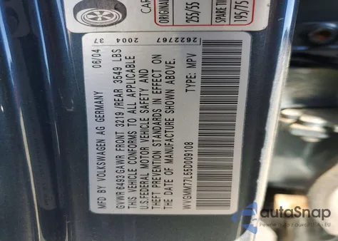 2005 Volkswagen Touareg 4.2 from USA, damaged, VIN WVGMM77L55D009108